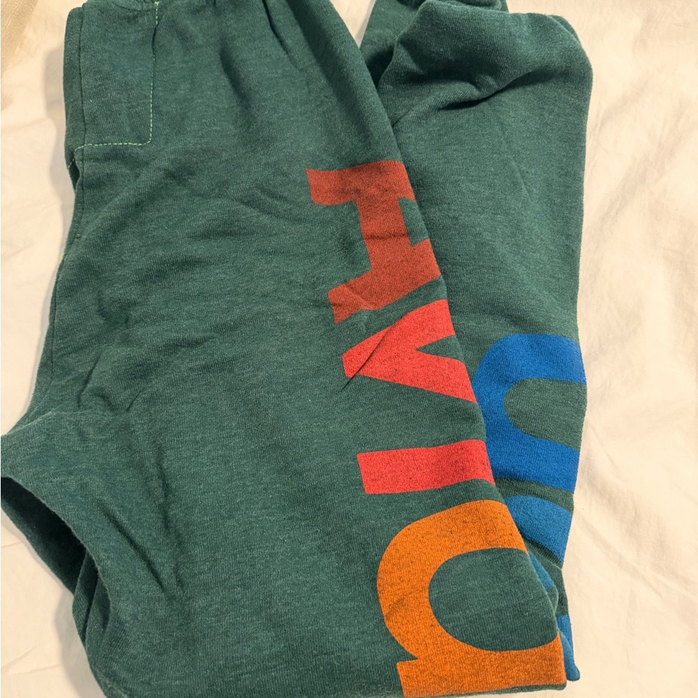 Aviator Nation Forest Green Sweatpants with Multicolor Logo